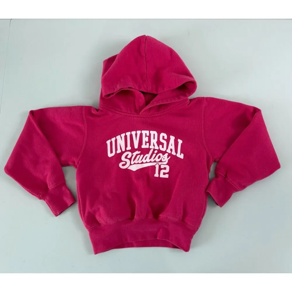 Universal Studios Youth Girls Hoodie Sweatshirt Pink White Size S Small
